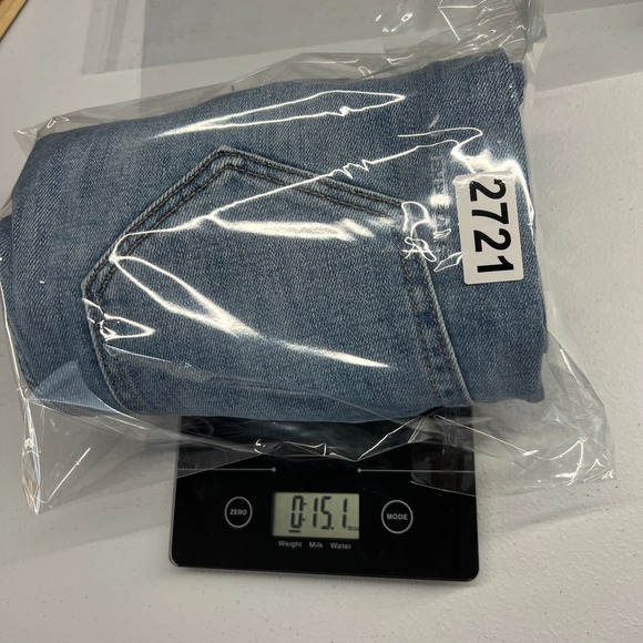 Soho High Waist Straight Jeans Womens‎ 2 Blue Denim Stretch Mid Rise Frayed Hem - Picture 13 of 14